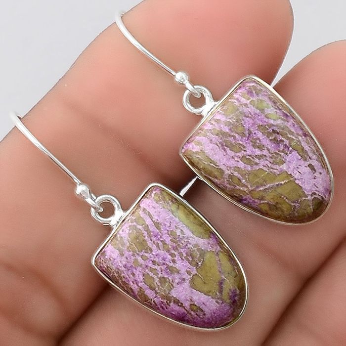 Natural Purpurite - South Africa Earrings SDE37929 E-1001, 12x17 mm