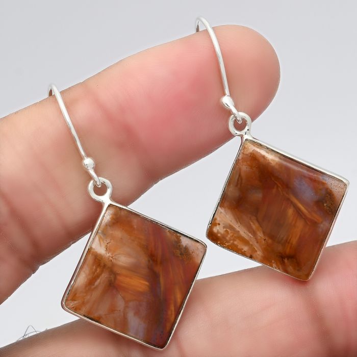 Natural Pietersite Earrings SDE40660 E-1001, 15x15 mm