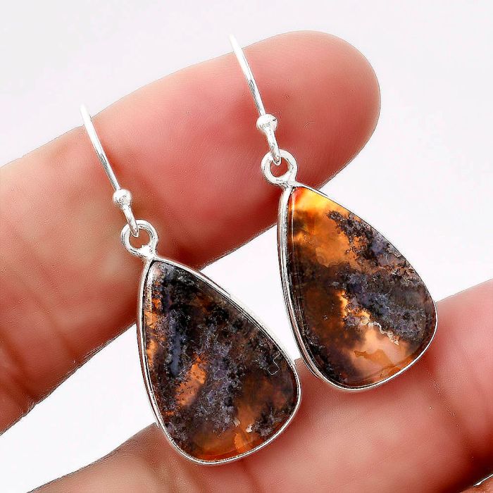 Natural Tube Agate - Turkish Earrings SDE42729 E-1001, 13x20 mm