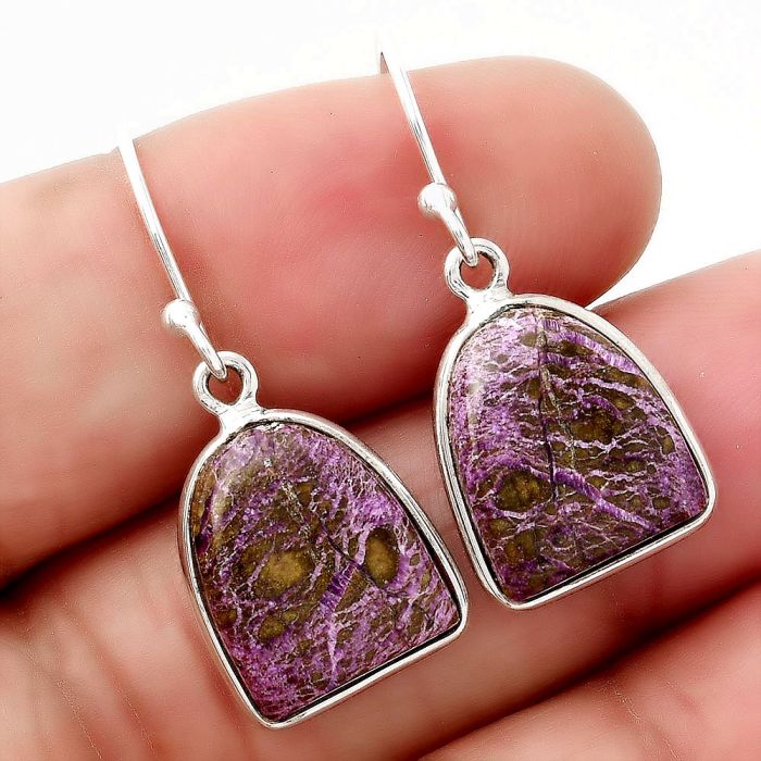 Natural Purpurite - South Africa Earrings SDE44813 E-1001, 12x14 mm