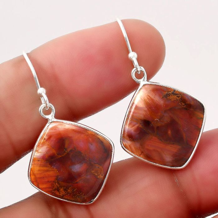 Natural Pietersite - Namibia Earrings SDE45262 E-1001, 15x16 mm