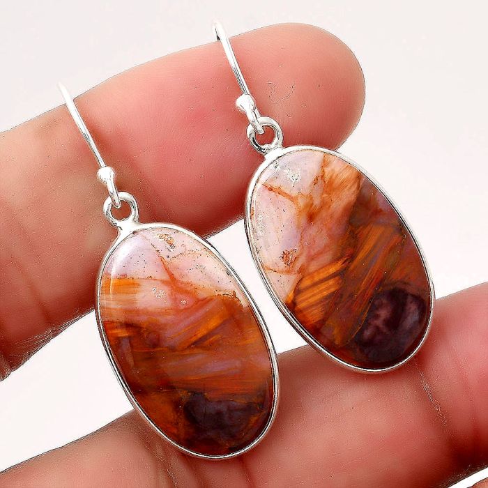 Natural Pietersite - Namibia Earrings SDE45266 E-1001, 14x23 mm