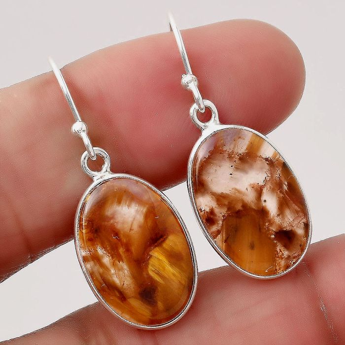 Natural Pietersite - Namibia Earrings SDE45274 E-1001, 12x18 mm