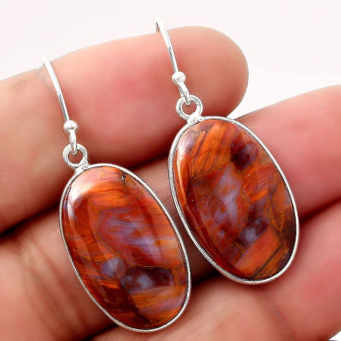 Natural Pietersite - Namibia Earrings SDE45339 E-1001, 14x22 mm