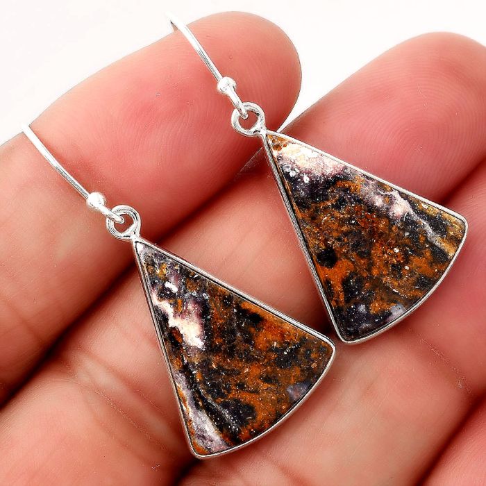 Natural Indian Blanket Jasper Earrings SDE45497 E-1001, 16x22 mm