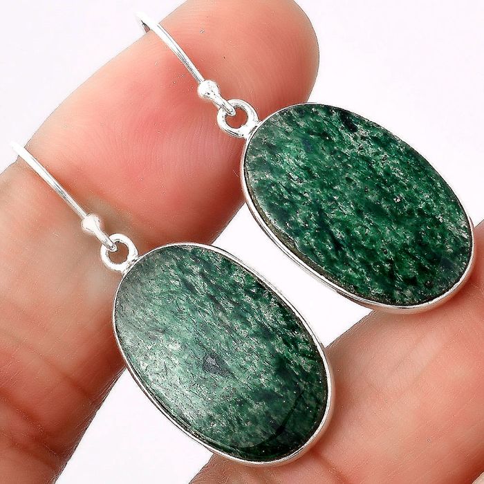 Natural Green Aventurine Earrings SDE45969 E-1001, 14x21 mm