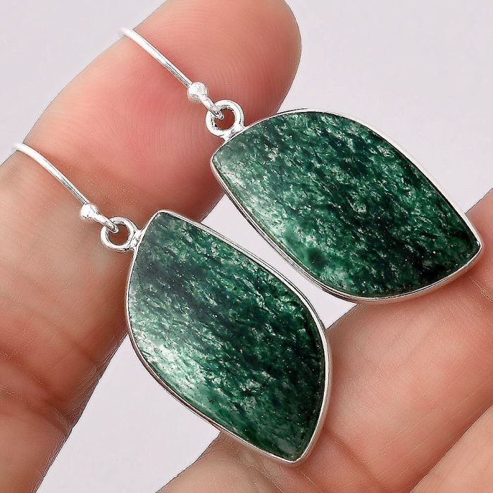 Natural Green Aventurine Earrings SDE46067 E-1001, 14x26 mm