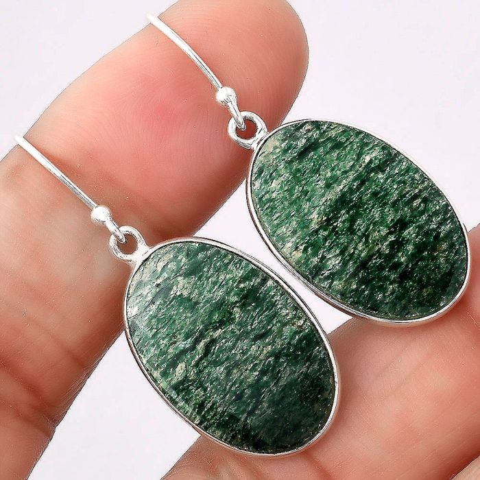 Natural Green Aventurine Earrings SDE46171 E-1001, 15x22 mm