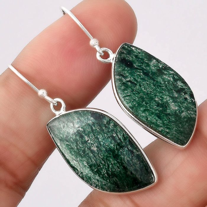 Natural Green Aventurine Earrings SDE46199 E-1001, 14x25 mm