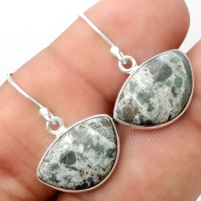 Natural Larsonite Jasper Earrings SDE46996 E-1001, 12x18 mm