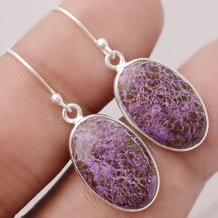 Natural Purpurite - South Africa Earrings SDE47156 E-1001, 12x18 mm