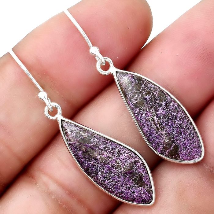 Natural Purpurite - South Africa Earrings SDE47981 E-1001, 9x22 mm