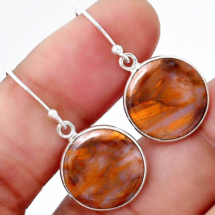 Natural Pietersite - Namibia Earrings SDE48008 E-1001, 15x15 mm