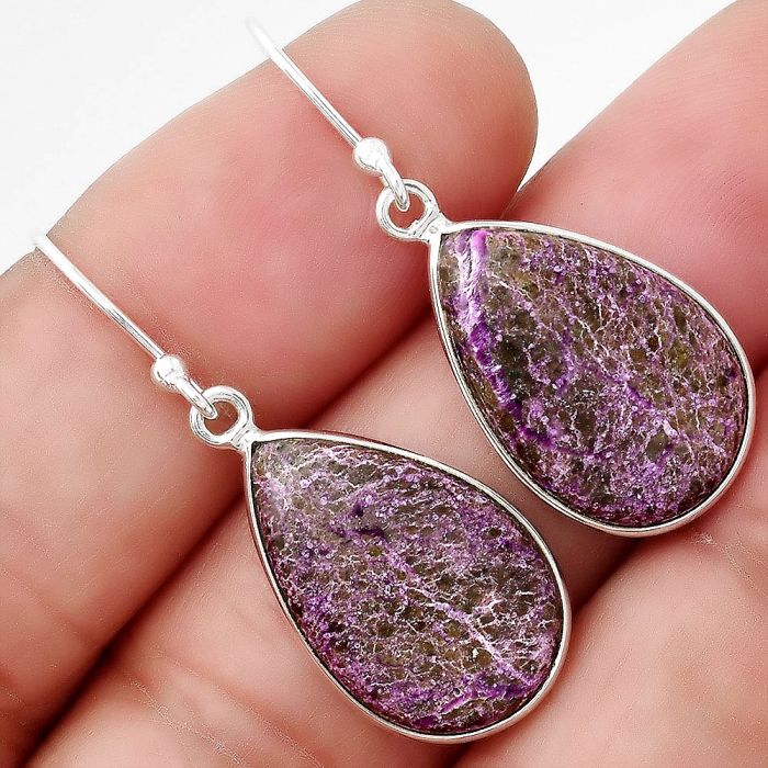 Natural Purpurite - South Africa Earrings SDE48096 E-1001, 13x19 mm