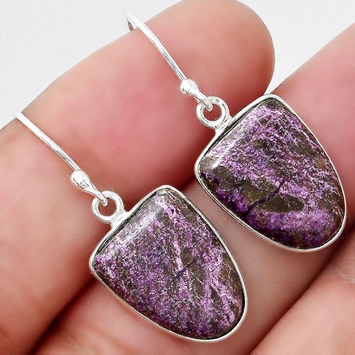 Natural Purpurite - South Africa Earrings SDE48137 E-1001, 12x16 mm