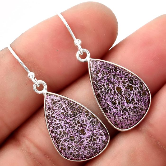 Natural Purpurite - South Africa Earrings SDE48841 E-1001, 12x19 mm