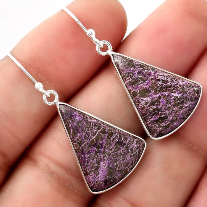 Natural Purpurite - South Africa Earrings SDE48873 E-1001, 16x21 mm