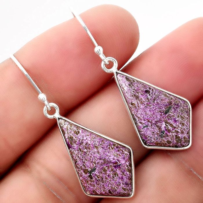 Natural Purpurite - South Africa Earrings SDE48890 E-1001, 13x21 mm