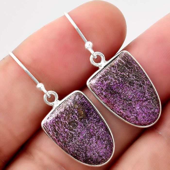 Natural Purpurite - South Africa Earrings SDE48923 E-1001, 12x17 mm