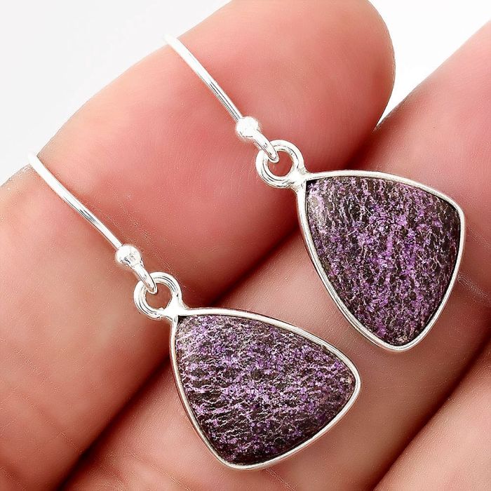 Natural Purpurite - South Africa Earrings SDE48924 E-1001, 11x13 mm