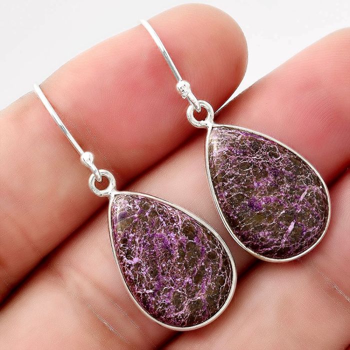 Natural Purpurite - South Africa Earrings SDE48934 E-1001, 13x19 mm