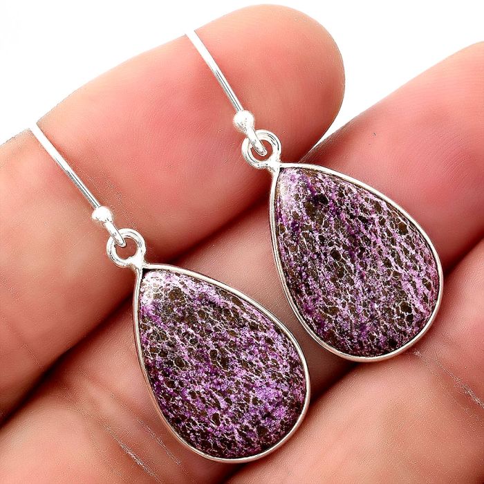 Natural Purpurite - South Africa Earrings SDE48936 E-1001, 13x19 mm