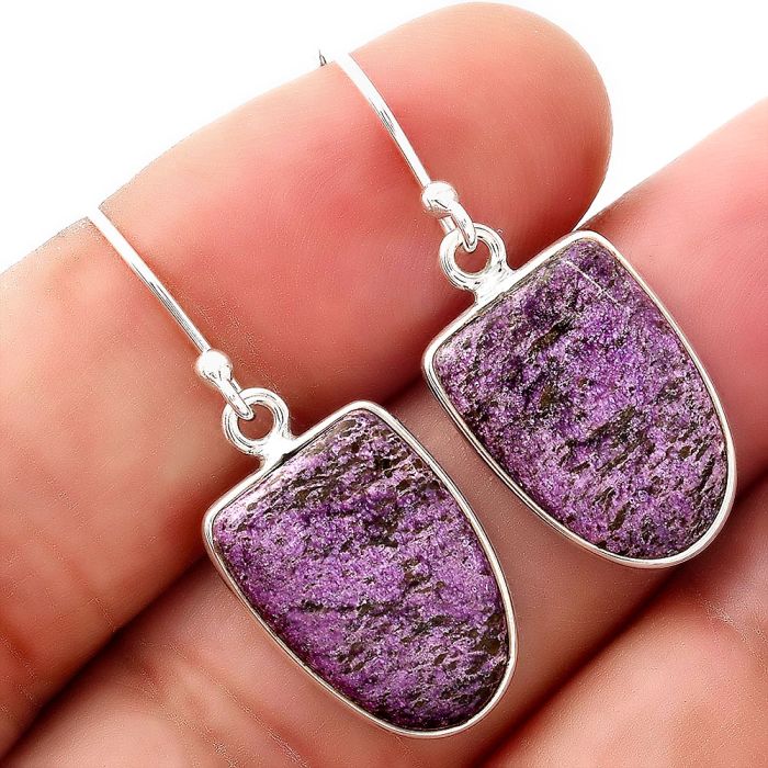 Natural Purpurite - South Africa Earrings SDE48941 E-1001, 12x17 mm