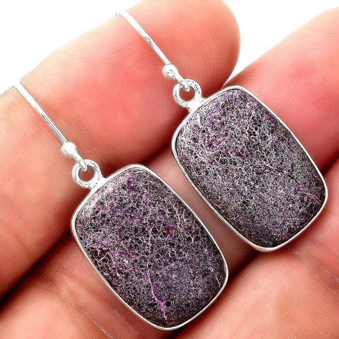 Natural Purpurite - South Africa Earrings SDE48971 E-1001, 13x19 mm