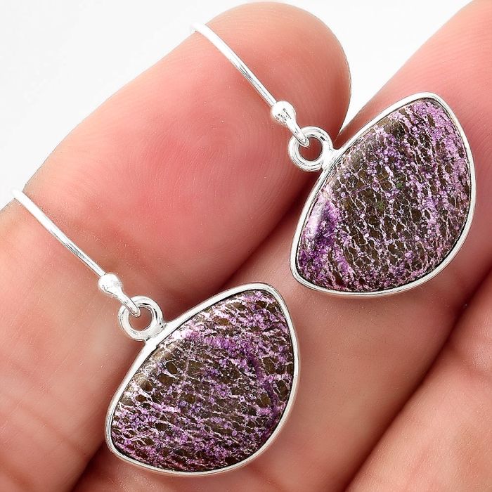 Natural Purpurite - South Africa Earrings SDE49260 E-1001, 12x17 mm