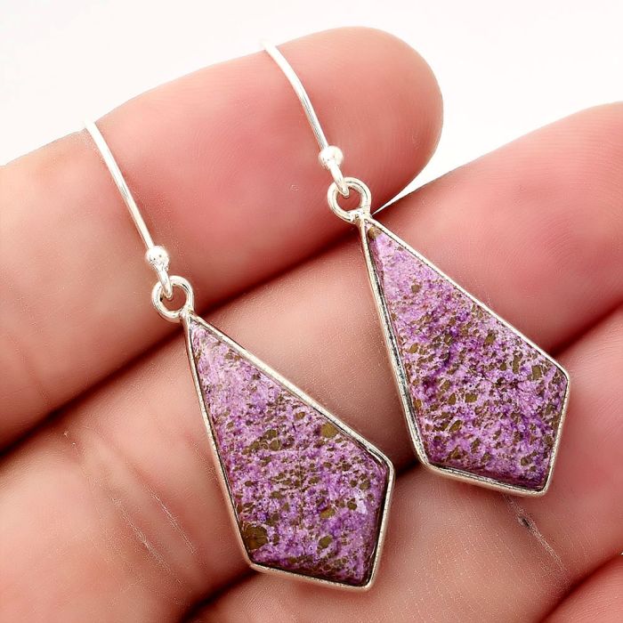 Natural Purpurite - South Africa Earrings SDE50337 E-1001, 12x24 mm