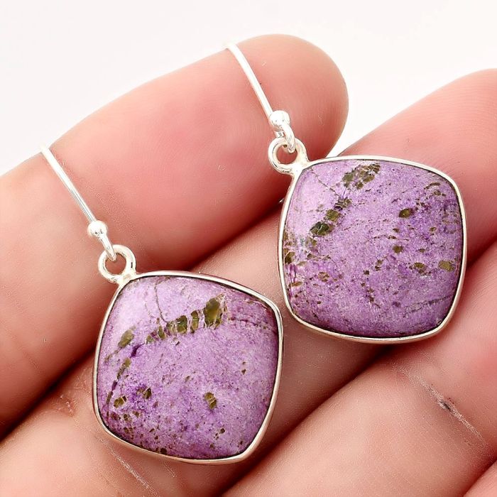 Natural Purpurite - South Africa Earrings SDE50342 E-1001, 16x16 mm