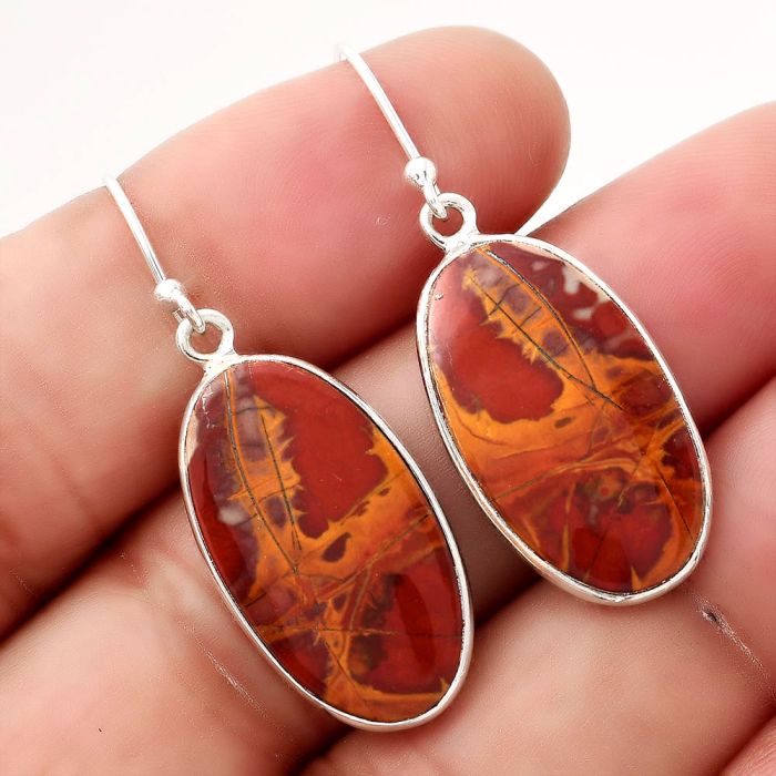 Natural Noreena Jasper Earrings SDE50516 E-1001, 13x23 mm