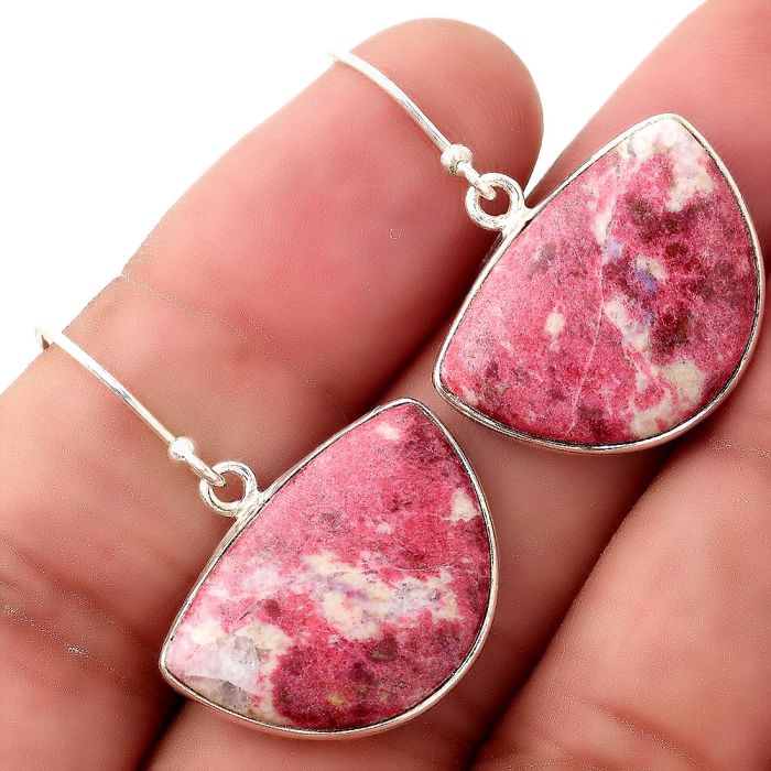 Natural Pink Thulite - Norway Earrings SDE50644 E-1001, 16x22 mm