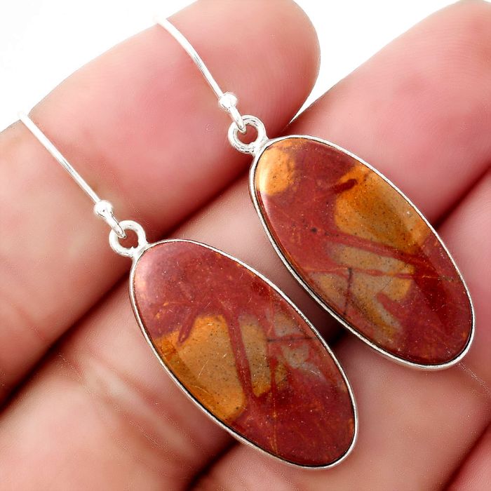 Natural Noreena Jasper Earrings SDE50657 E-1001, 12x26 mm