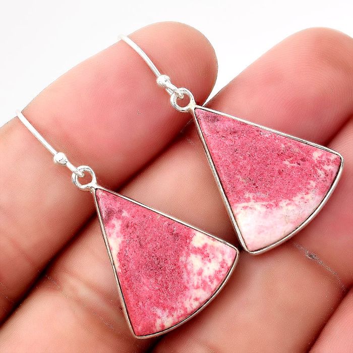 Natural Pink Thulite - Norway Earrings SDE50673 E-1001, 17x21 mm