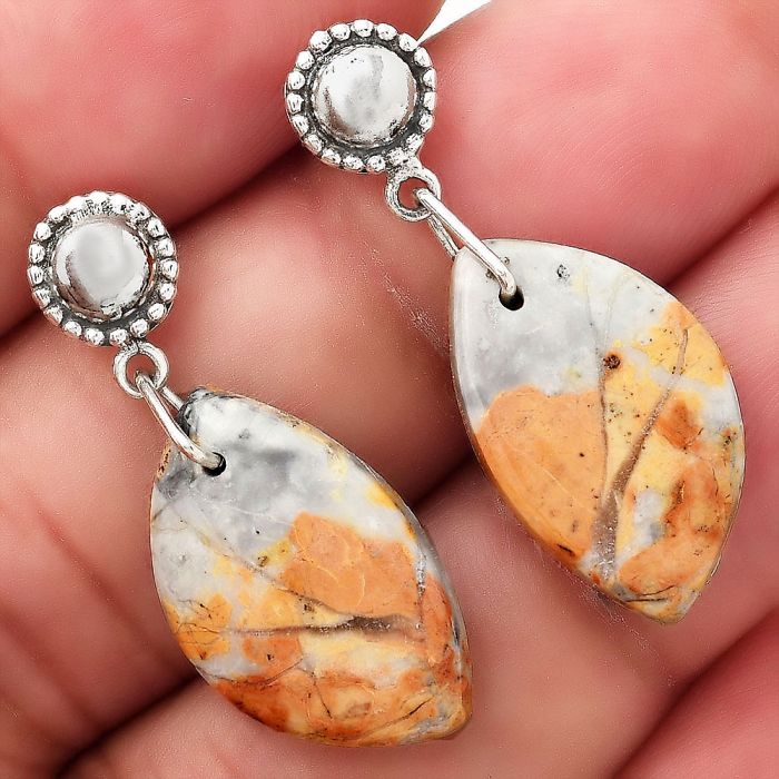 Natural Maligano Jasper - Indonesia Earrings SDE50806 E-1227, 12x20 mm