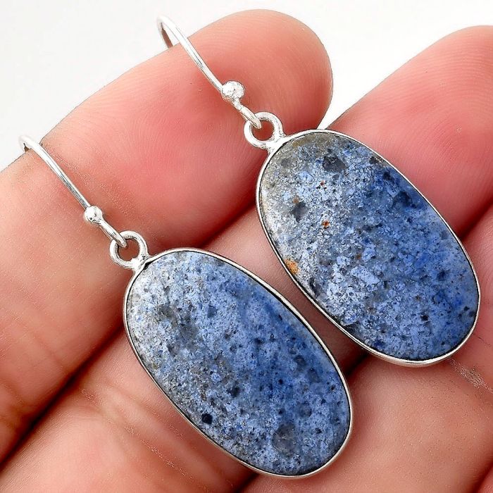 Natural Dumortierite Quartz Earrings SDE50942 E-1001, 13x24 mm