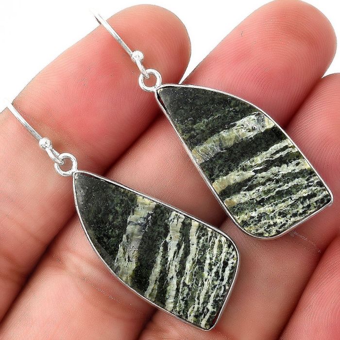 Natural Chrysotile Earrings SDE50945 E-1001, 14x30 mm