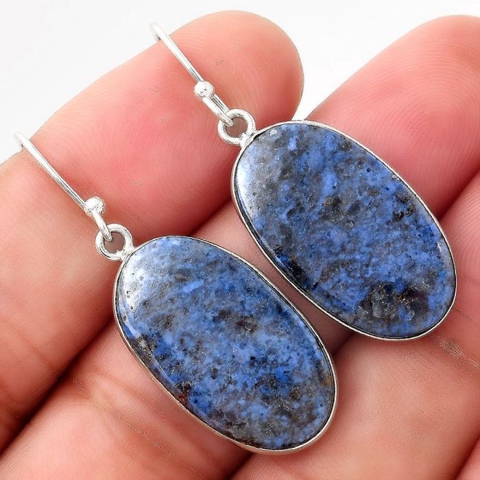 Natural Dumortierite Quartz Earrings SDE50997 E-1001, 14x24 mm