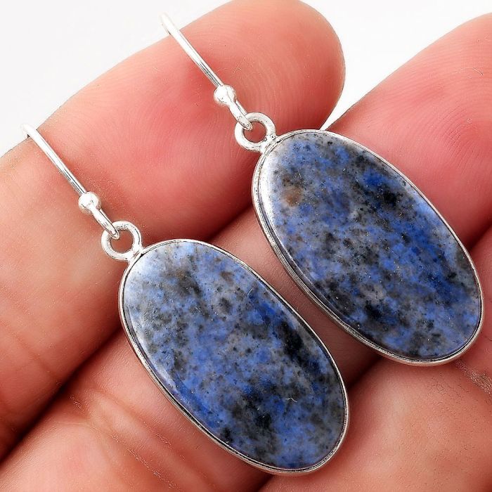 Natural Dumortierite Quartz Earrings SDE50999 E-1001, 12x23 mm