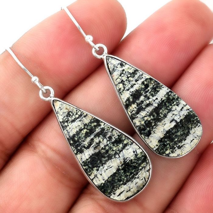 Natural Chrysotile Earrings SDE51033 E-1001, 13x29 mm