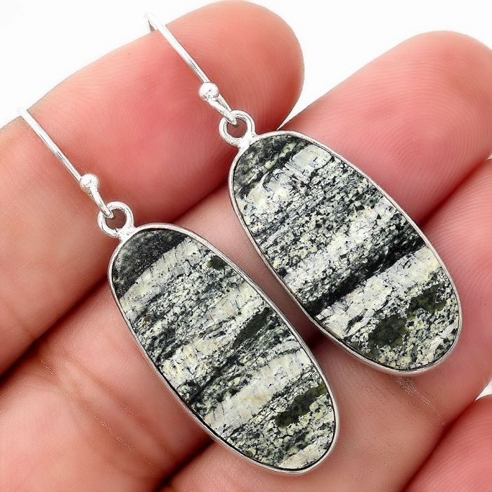 Natural Chrysotile Earrings SDE51035 E-1001, 13x27 mm