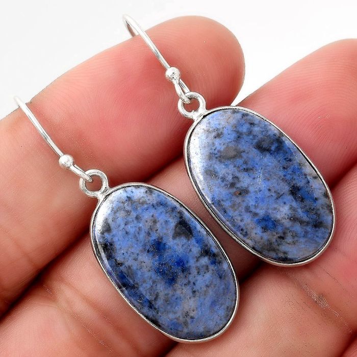 Natural Dumortierite Quartz Earrings SDE51052 E-1001, 13x22 mm