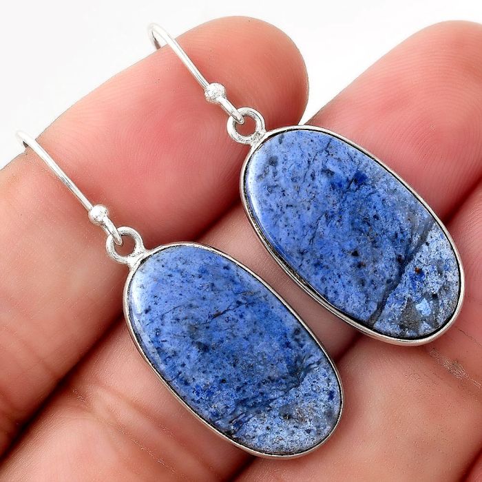 Natural Dumortierite Quartz Earrings SDE51063 E-1001, 13x24 mm