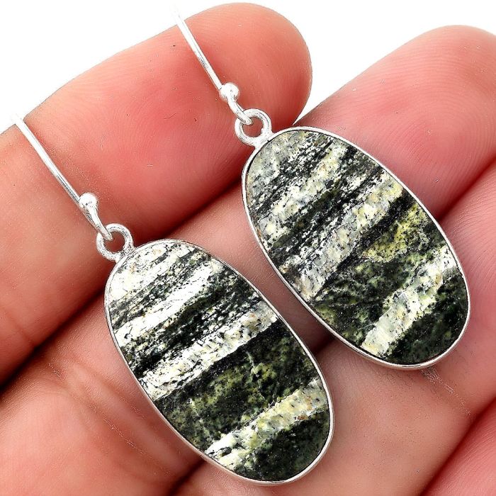 Natural Chrysotile Earrings SDE51067 E-1001, 14x26 mm