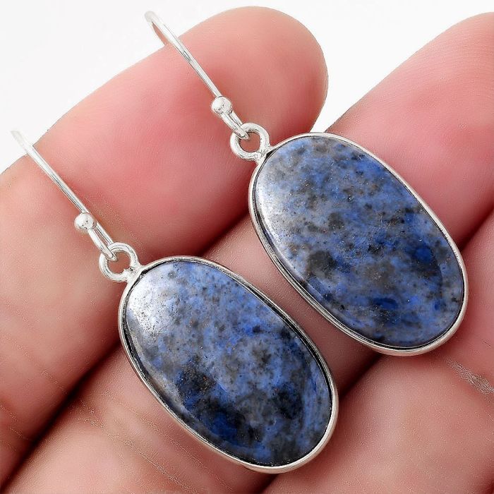 Natural Dumortierite Quartz Earrings SDE51098 E-1001, 13x22 mm