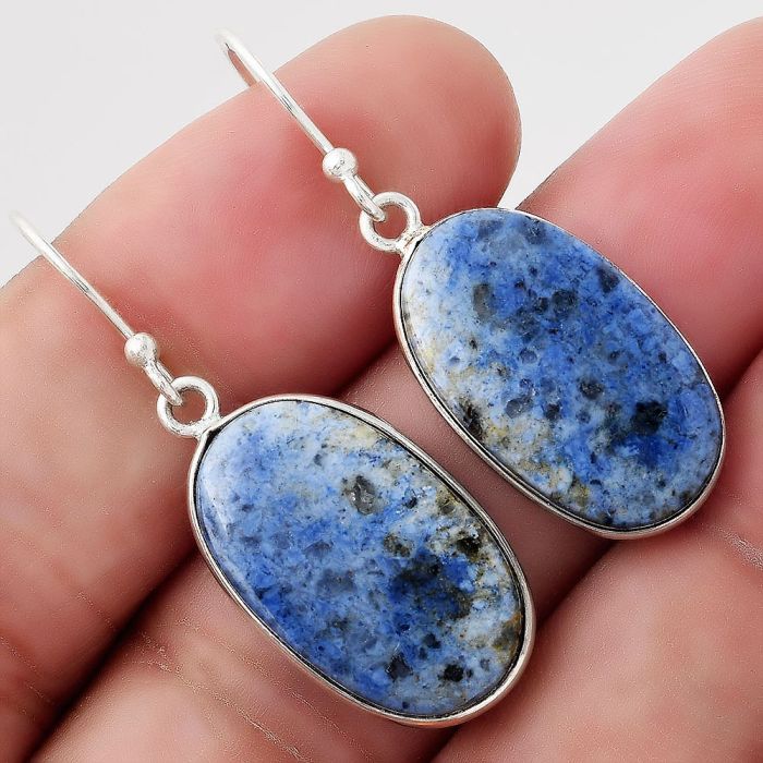 Natural Dumortierite Quartz Earrings SDE51115 E-1001, 12x21 mm