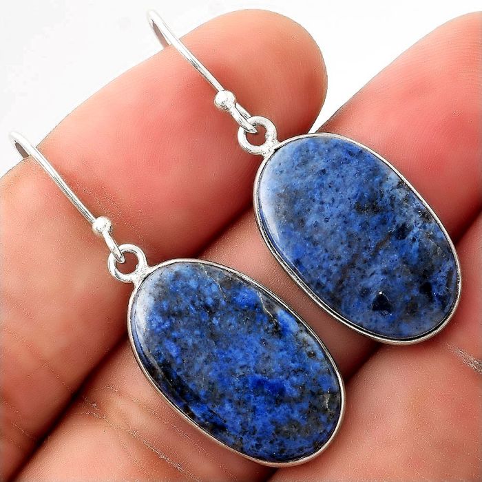 Natural Dumortierite Quartz Earrings SDE51131 E-1001, 13x22 mm