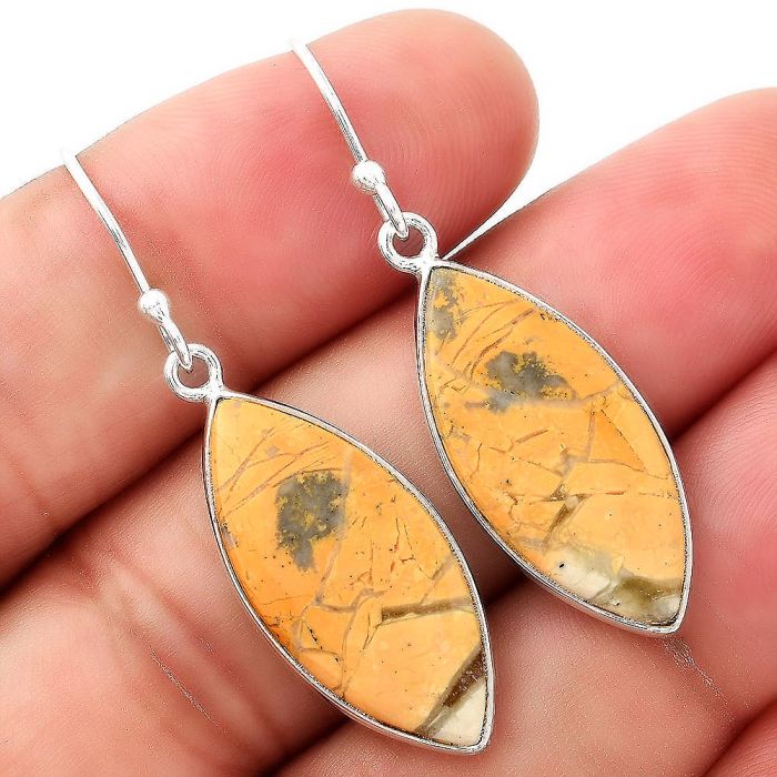 Natural Maligano Jasper - Indonesia Earrings SDE51521 E-1001, 11x24 mm