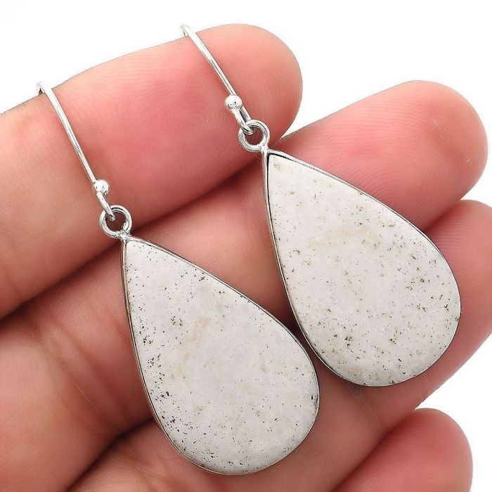 Natural White Scolecite Earrings SDE52022 E-1001, 16x28 mm